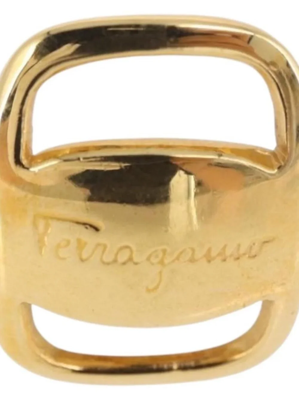 Salvatore Ferragamo Vala Earring Metal Gold Auth am11968V